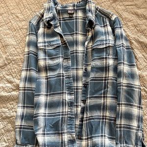 Women's Long-Sleeved Organic Cotton Midweight Fjord Flannel Shirt Navy/Royal